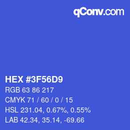 Color code: HEX #3F56D9 | qconv.com