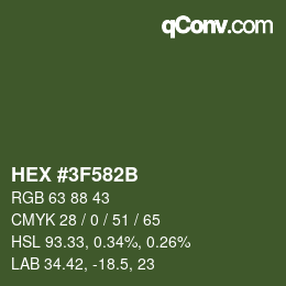 カラーコード: HEX #3F582B | qconv.com