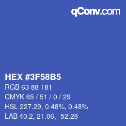 カラーコード: HEX #3F58B5 | qconv.com