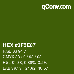 Color code: HEX #3F5E07 | qconv.com