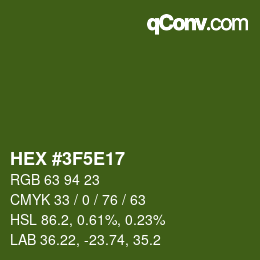 Color code: HEX #3F5E17 | qconv.com