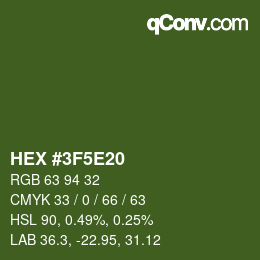 Color code: HEX #3F5E20 | qconv.com