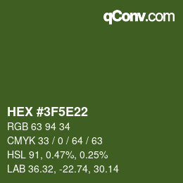 Color code: HEX #3F5E22 | qconv.com