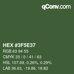 Color code: HEX #3F5E37 | qconv.com