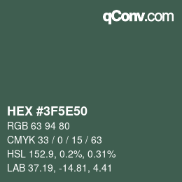 Código de color: HEX #3F5E50 | qconv.com