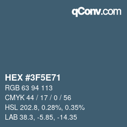 Color code: HEX #3F5E71 | qconv.com