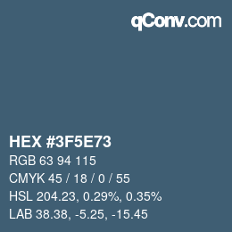 Color code: HEX #3F5E73 | qconv.com