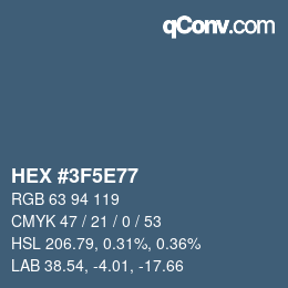 Color code: HEX #3F5E77 | qconv.com