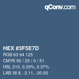 Color code: HEX #3F5E7D | qconv.com