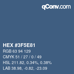Color code: HEX #3F5E81 | qconv.com