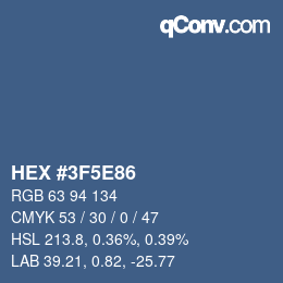 Color code: HEX #3F5E86 | qconv.com