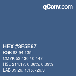 Color code: HEX #3F5E87 | qconv.com