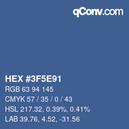 Color code: HEX #3F5E91 | qconv.com