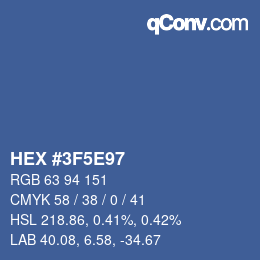 Color code: HEX #3F5E97 | qconv.com