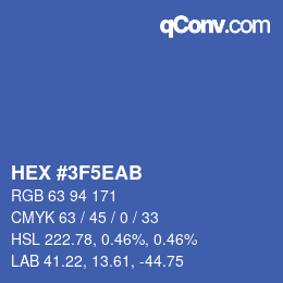 Color code: HEX #3F5EAB | qconv.com