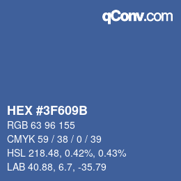 カラーコード: HEX #3F609B | qconv.com