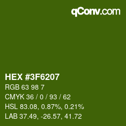 Color code: HEX #3F6207 | qconv.com