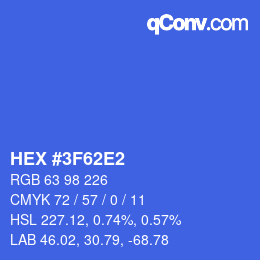 Color code: HEX #3F62E2 | qconv.com