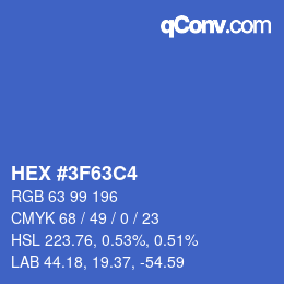 Color code: HEX #3F63C4 | qconv.com