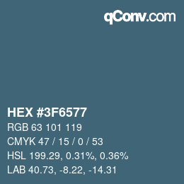 Color code: HEX #3F6577 | qconv.com