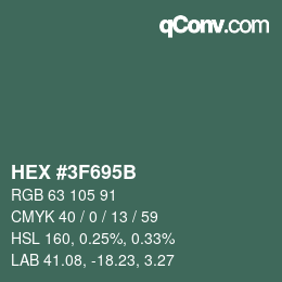 Código de color: HEX #3F695B | qconv.com