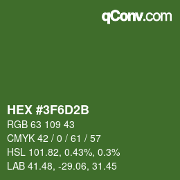 Color code: HEX #3F6D2B | qconv.com