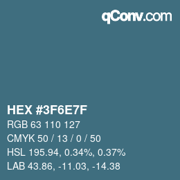 Color code: HEX #3F6E7F | qconv.com