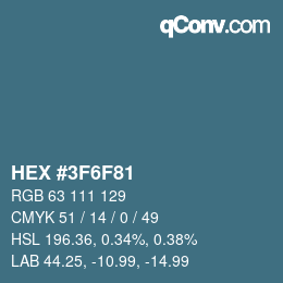 Color code: HEX #3F6F81 | qconv.com