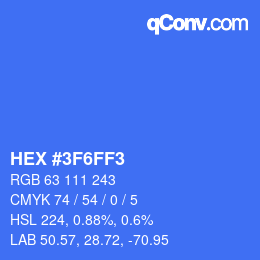 颜色代码: HEX #3F6FF3 | qconv.com