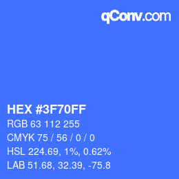 カラーコード: HEX #3F70FF | qconv.com