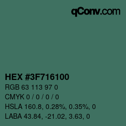 Color code: HEX #3F716100 | qconv.com