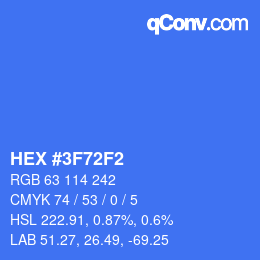Color code: HEX #3F72F2 | qconv.com
