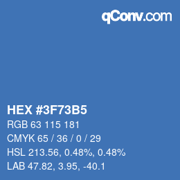 カラーコード: HEX #3F73B5 | qconv.com