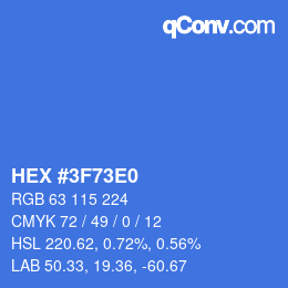 Color code: HEX #3F73E0 | qconv.com
