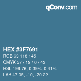 Color code: HEX #3F7691 | qconv.com