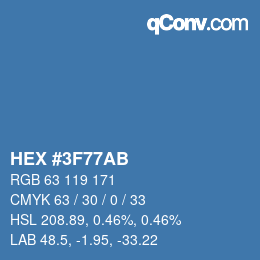 Color code: HEX #3F77AB | qconv.com