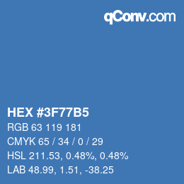 カラーコード: HEX #3F77B5 | qconv.com