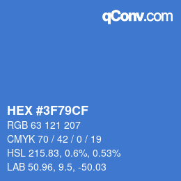 Color code: HEX #3F79CF | qconv.com