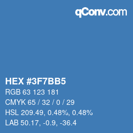 カラーコード: HEX #3F7BB5 | qconv.com