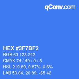 Color code: HEX #3F7BF2 | qconv.com