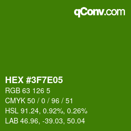 Color code: HEX #3F7E05 | qconv.com