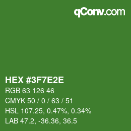Color code: HEX #3F7E2E | qconv.com