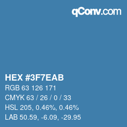 Color code: HEX #3F7EAB | qconv.com