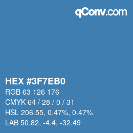 Color code: HEX #3F7EB0 | qconv.com