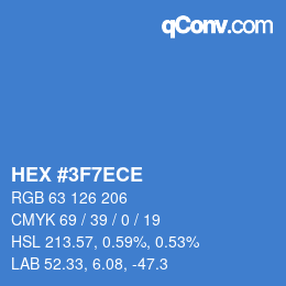 カラーコード: HEX #3F7ECE | qconv.com