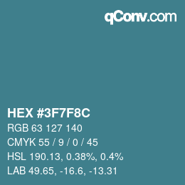 Color code: HEX #3F7F8C | qconv.com