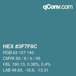 Color code: HEX #3F7F8C | qconv.com