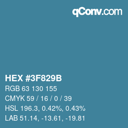 Color code: HEX #3F829B | qconv.com
