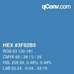 カラーコード: HEX #3F82B5 | qconv.com
