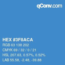 颜色代码: HEX #3F8ACA | qconv.com